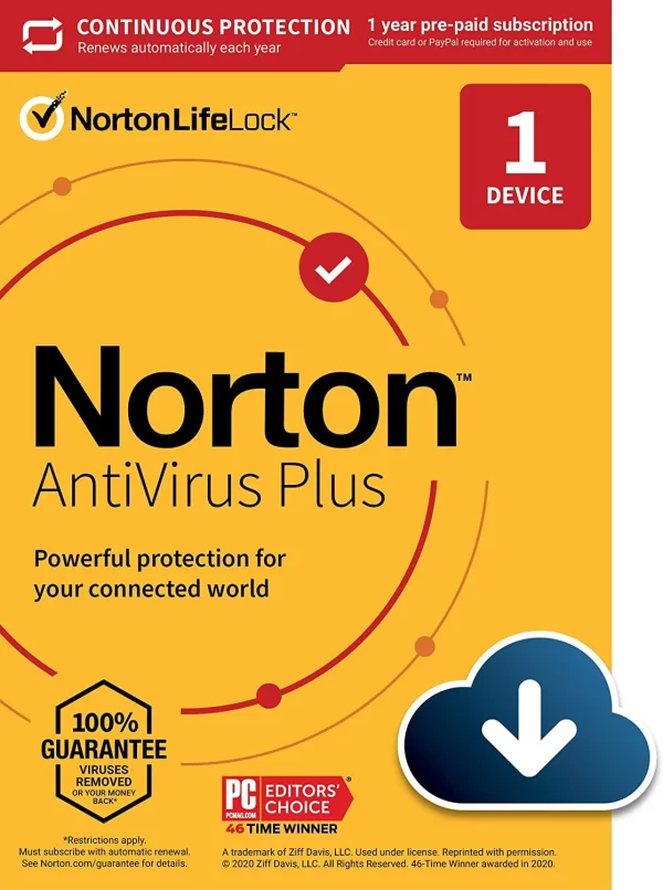 Norton AntiVirus Plus for 1 Device 1 Year 2021