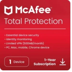 McAfee – Advanced Individual ID Theft Coverage & Internet Security Software