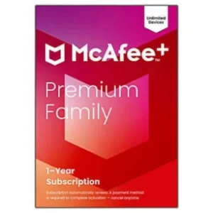 McAfee+ Premium Family Antivirus And Internet Security Software, Unlimited Devices, 1-Year Subscription, Auto-Renewal, Product Key