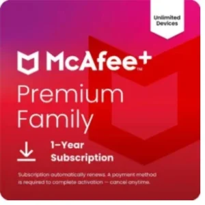 McAfee+ Premium Family Unlimited Devices 2025 | Cybersecurity Software Includes Antivirus, Scam Protection, Secure VPN, Identity Monitoring |1-Year Subscription with Auto-Renewal |Digital Download