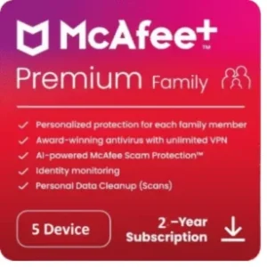 McAfee Family Plan 5 Devices – 2 Years