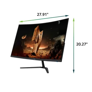 Acer Nitro 31.5″ Curved Full HD (1920 x 1080) 180Hz Gaming Monitor, Black, ED320QR S3biipx